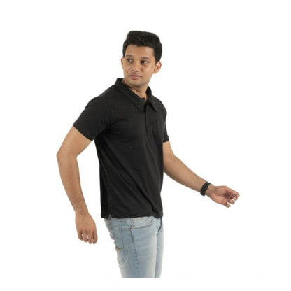 Generic Pack of 2 Men's Casual Cotton Solid Short Sleeve Tshirts (Multicolor)