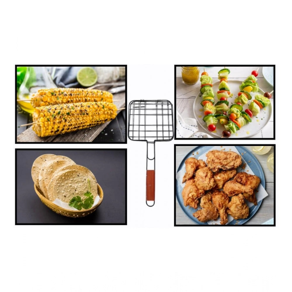 Generic Steel Grill Portable Stainless Steel With Handle Square (Black)