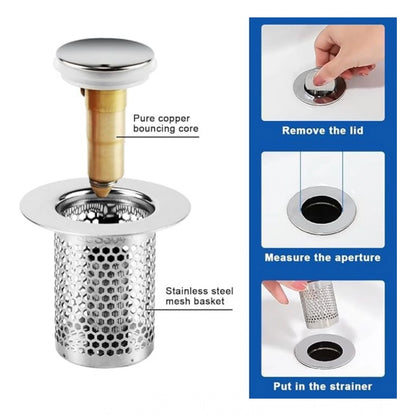Generic Steel Drain Filter Pop-Up Sink (Silver)