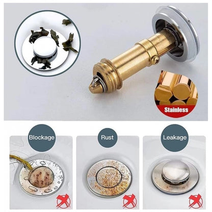 Generic Plastic Stainless Steel Pop-Up Sink Stopper (Silver)
