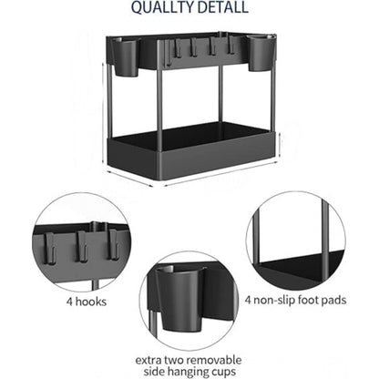 Generic Plastic Tier Under Sink Organizer (Black)