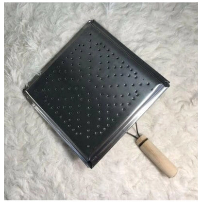 Generic Steel Toaster Black Square Stainless Steel Papad Jali (Black)