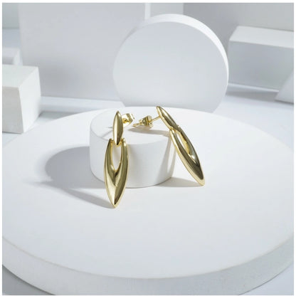 Generic Women's Stainless Steel Gold Earrings (Gold Plated)