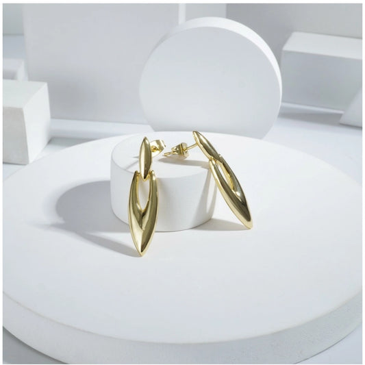 Generic Women's Stainless Steel Gold Earrings (Gold Plated)