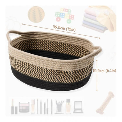 Generic Cotton Baby Basket Pack of 1 Storage Basket For Clothes (Brown)