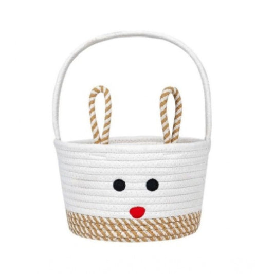 Generic Cotton Toy Bucket Pack of 1 Storage Basket For Clothes (Beige)
