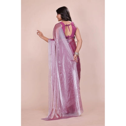 Generic Women's Jimmy choo Embellished Bollywood Saree With Unstitched Blouse 5.5Mtr (Magenta)