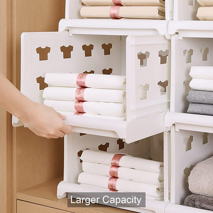 3 Layer Stackable Multifunctional Storagefor Clothes Foldable Drawer Shelf Basket Utility Cart Rack Storage Organizer Cart For Kitchen Pantry Closet Bedroom Bathroom Laundry(3 Layer 1 Pc)
